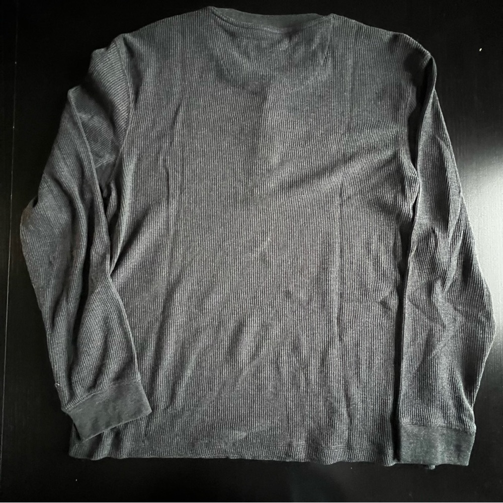 Haggar Mens Gray Long Sleeve Henley Shirt - XXL - Picture 3 of 4